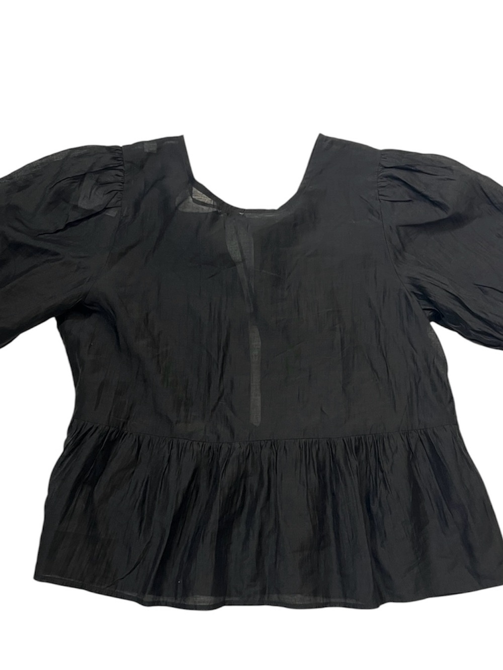 American Eagle Outfitters Black Peplum Back Tie Top NWT Medium